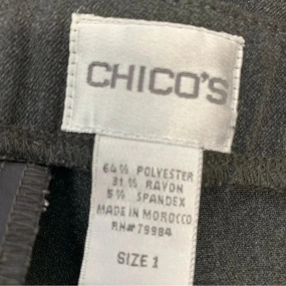 Chicos 1 Trouser Pants Woman Medium/8  Gray Straight Leg Career Business Office - Picture 7 of 12